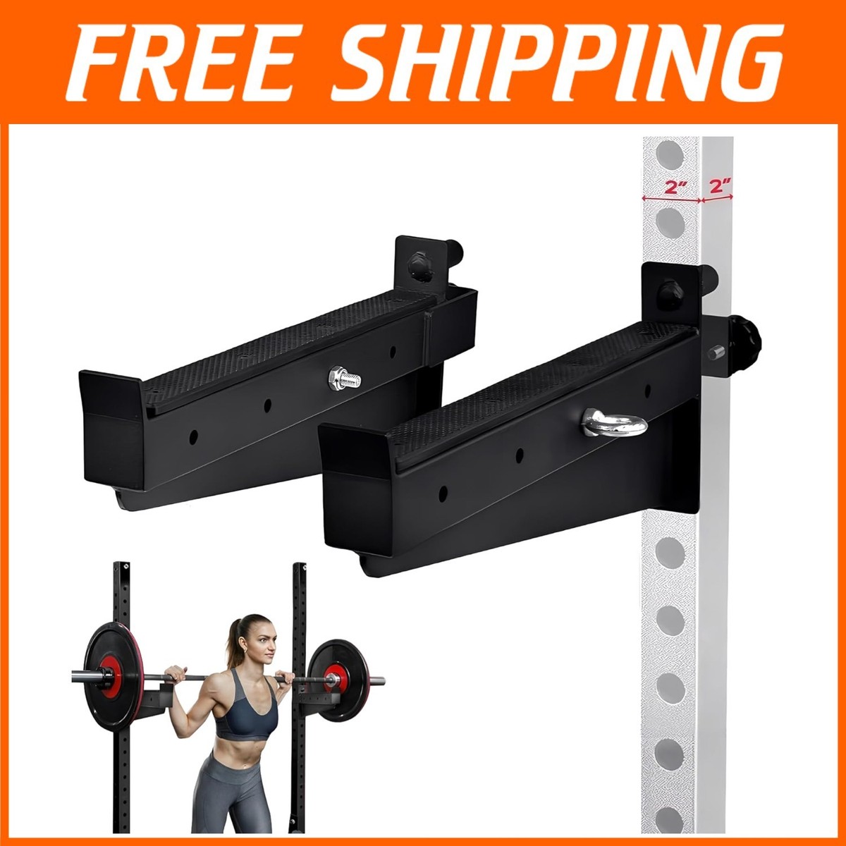 Workout Rack Spotter Arms For Squat Stand Heavy-Duty Adjustable