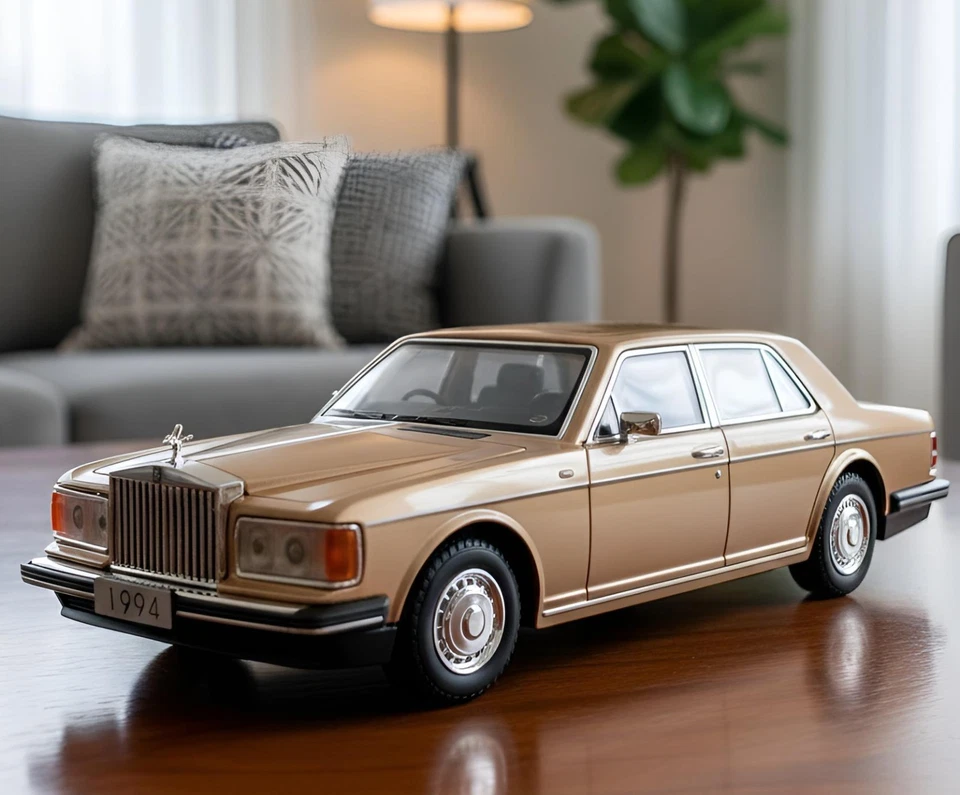 1:32 1994 Rolls Royce Silver Spur Diecast Vintage Car Model w/ Light Sound Toy - Image 3 of 4