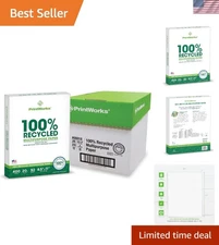 100% Recycled Printer Paper 8.5" x 11" White - 20 lb Copy & Multipurpose Comp...