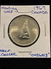 1967 Canada 50 Cents Silver Howling Wolf Half Dollar “0426143” Fifty Cents 50c