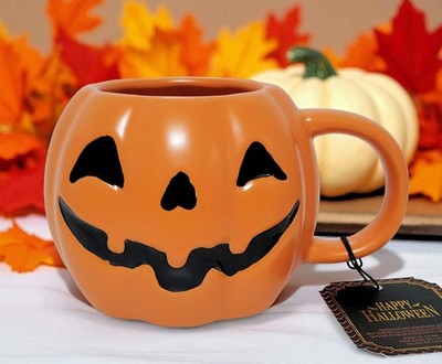 Global Design Figural Orange Jack O Lantern Mug 19 OZ NWT Holiday Halloween