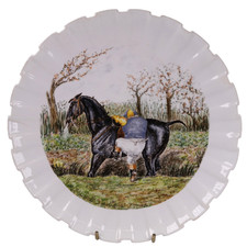 Copeland Horse Racing Mr Briggs Comical Plate Hand Painted w22cm Circa 1900s