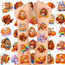 108-Piece Thanksgiving Temporary Tattoos for Kids' Holiday Celebrations