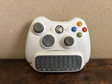 Genuine Microsoft Xbox 360 Wireless Controller WHITE, w/ OEM Chat Pad