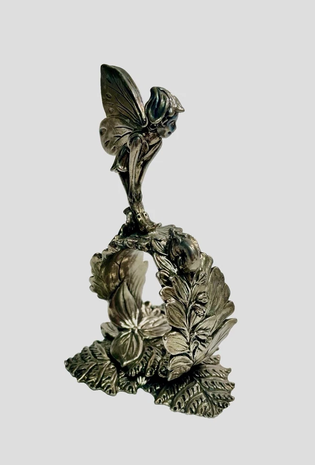 Anillo Servilletero Hada Figura Placa Plata Colección Reed & Barton 1824 2001 Foto 3 de 4