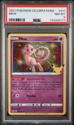 2021 POKEMON CELEBRATIONS #011 MEW PSA 8