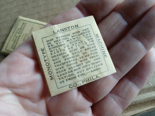 The Lord's Prayer Type Smallest Ever Made Lanston Monotype Machine Company PA - Bild 8 von 13