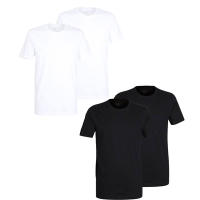 BUGATTI Herren Shirts Unterhemd runder Ausschnitt kurze Ärmel Slim Fit 2er Pack