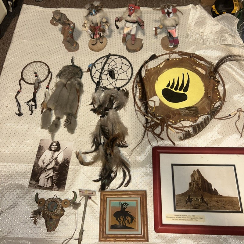 Signed Native American Kachina Dolls 4 Figures Plus 8 Other Pieces Idk