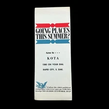 1960s Kota Radio Station Pamphlet CBS Network Map Rapid City South Dakota 1964