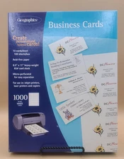Vtg Geographics 780 Count White Business Cards 65# Card Stock for Inkjet & Laser