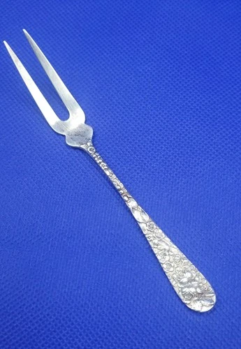 Sterling Silver  Stieff Repousse  pickle fork   5"  long   grams  13.07 grams