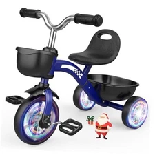 Toddler Tricycle for 1-3 3-4 Year Olds, 2 3 4 Year Old Boys Girls Blue