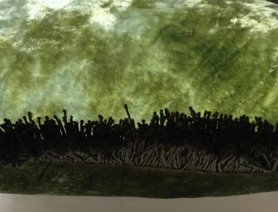 Anke Drechsel Kissen PLAIN Grün Franzen Shaded Mint 100% Seiden Samt Cushion - Bild 2 von 4