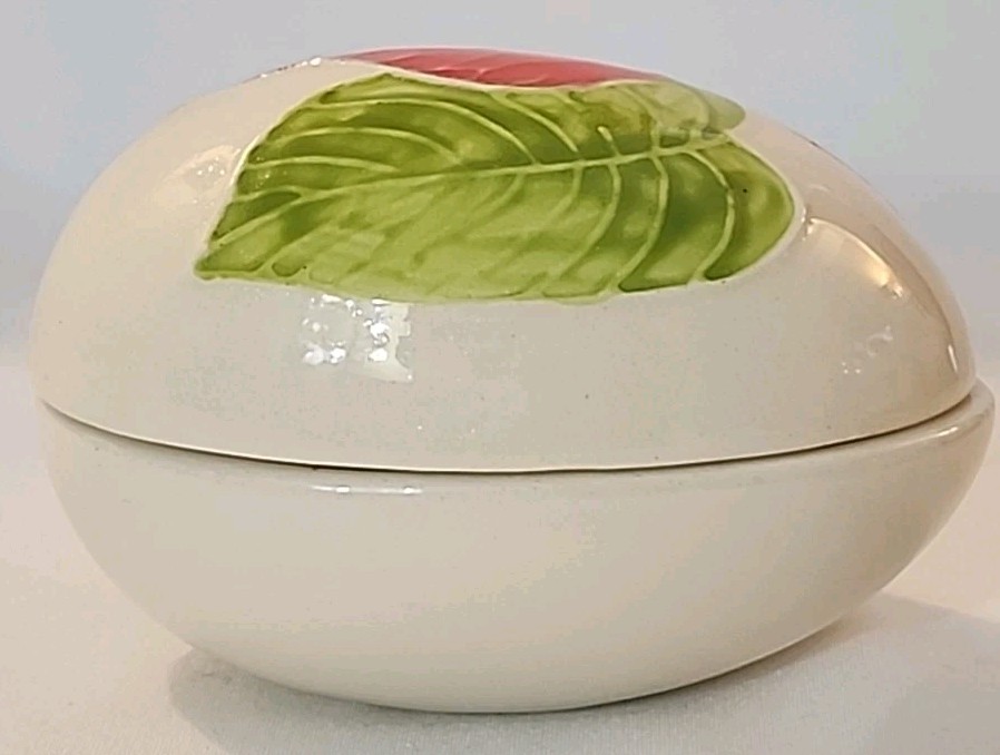 Vtg Rare Santa Anita Ware Anthurium Trinket Dish Egg Shaped Made In Hawaii EC 