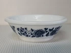 Vintage Avon Soap Dish White & Blue Milk Glass 5" Rose Small Bowl Floral 1970s