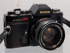 Konica Autoreflex T4 SLR, 50mm F1.7 Lens w/Case