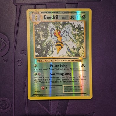 Beedrill Bibor Reverse Holo 7/108 Pokemon XY Evolutions 2016 ENG.