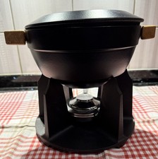 Le Creuset „Zestaw do fondue”, żeliwo, ok. 2 l, czarny - w idealnym stanie