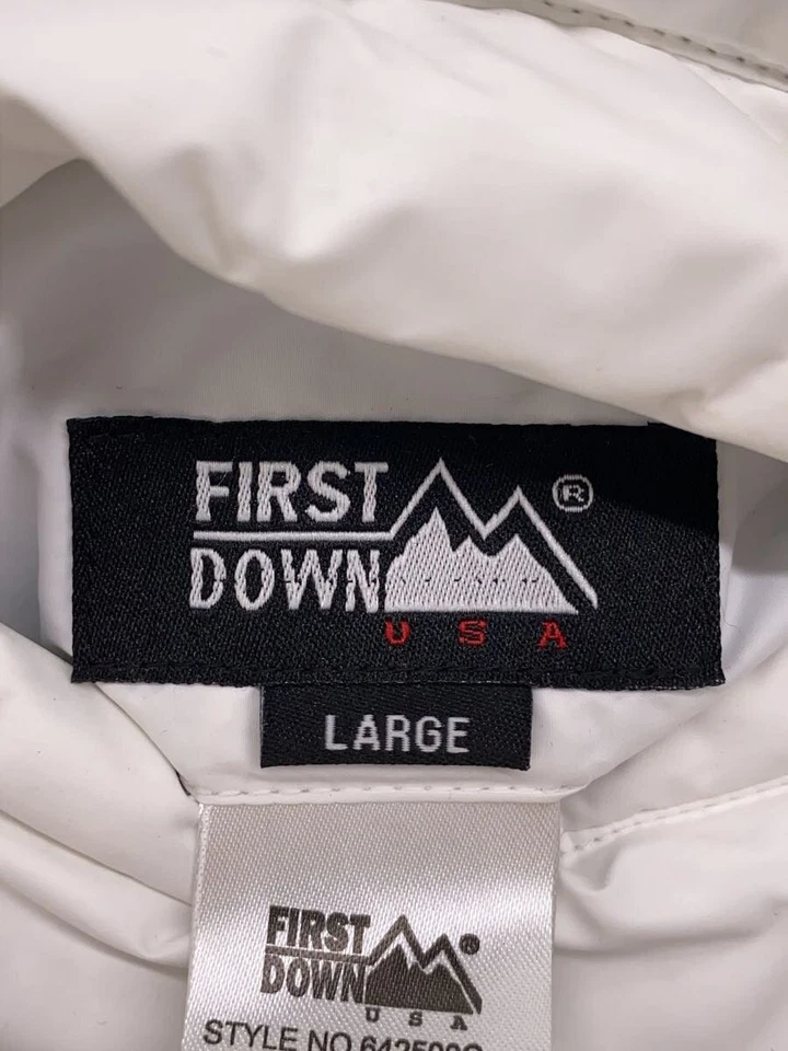 FIRST DOWN USA Down Jacket, Size L, Polyester, White, 642500C - Image 3 of 4