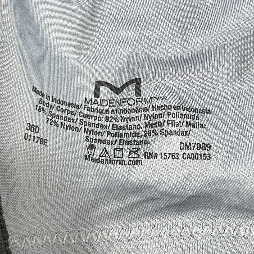 Maidenform Sports Bra Womens 36D Gray Cross Back Underwire - Image 4 of 4