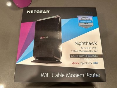 NETGEAR Nighthawk AC1900 C7000V2 Wi Fi Cable Modem Router