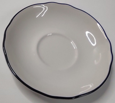 Homer Laughlin Best China Styleline Black Scalloped Oval Restaurant Ware Saucer