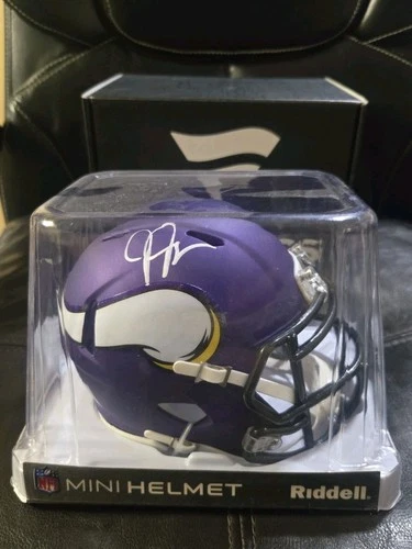 Justin Jefferson Minnesota Vikings Autographed Mini Helmets Fanatics Authentic