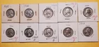 Lot of 10 Silver Washington Quarters – 90% Silver – Pre-1965 - $2.50 Face Value