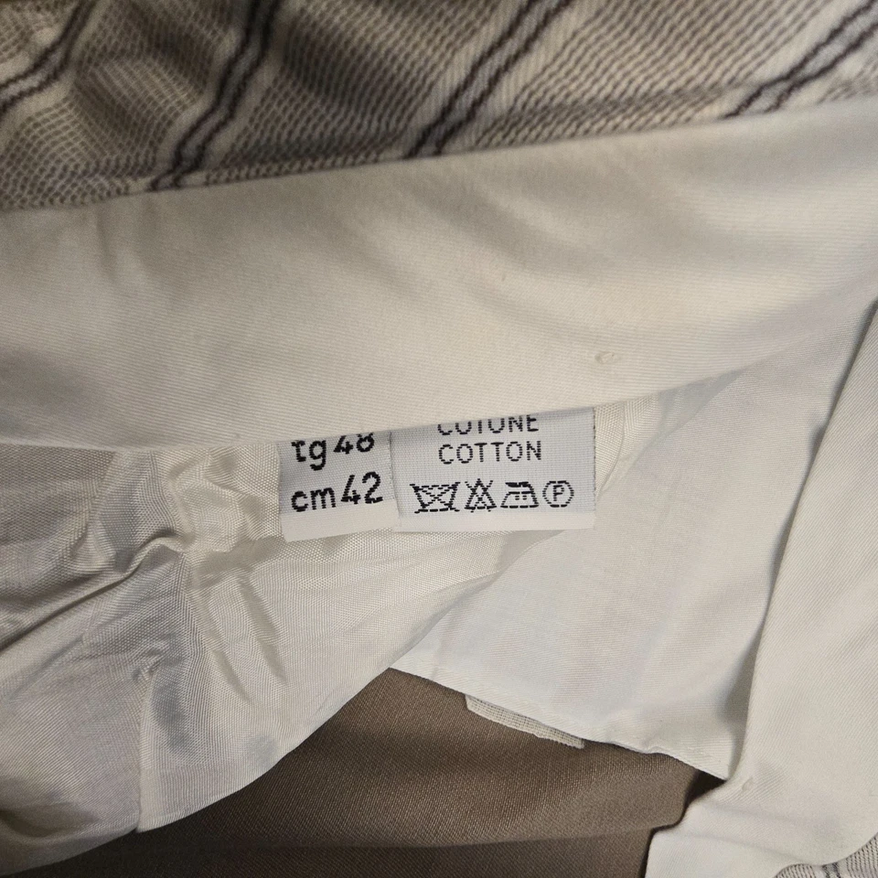 Calça masculina Ermenegildo Zegna 34 Marino & Scott Chino bainha plissada enrolada tamanho 34x31 - Imagem 4 de 4