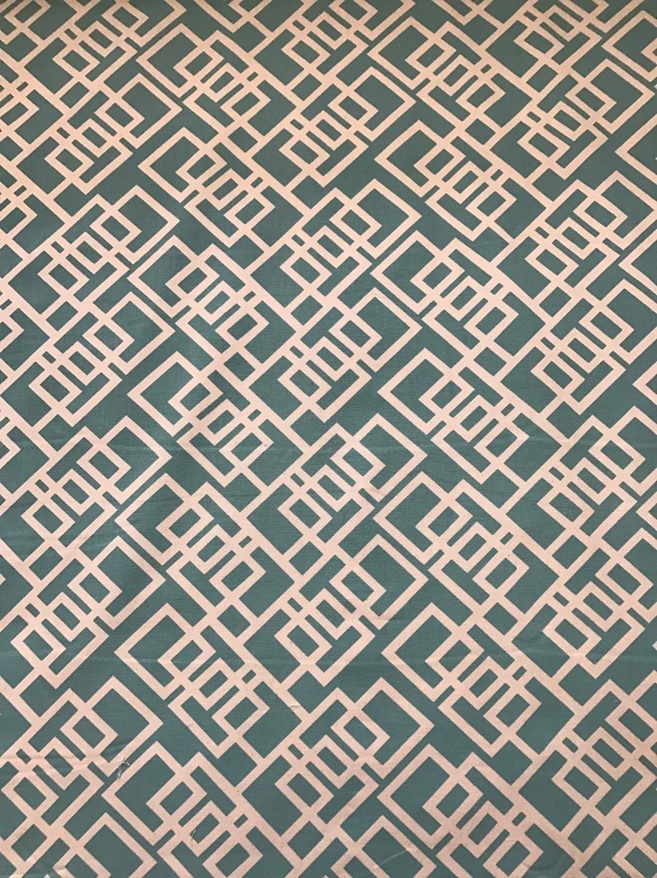 Premier Prints Geometric Aqua and Ivory Cotton Woven Fabric BY THE YARD - Image 2 of 3