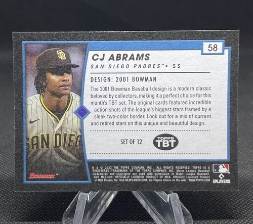 CJ Abrams ROOKIE RC ๐ฅ 2022 Throwback Thursday #20 (SP) PADRES ๐ฅ - Picture 4 of 4
