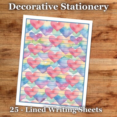 25 Sheets Decorative Paper Letter Writing Paper Color Stationery - Cute #08