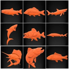3D stl file relief FISH for CNC router cnc machine milling