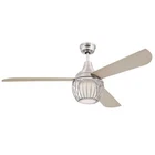 Ceiling Fan LED Lamp Dimmable and Remote Control Graham Nickel 132 CM
