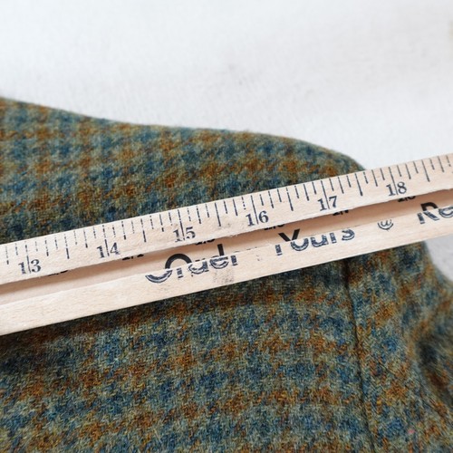 Vintage Sears Blazer Mens 42 Green Tweed Plaid 2 Button Jacket Academia Office - Picture 13 of 24