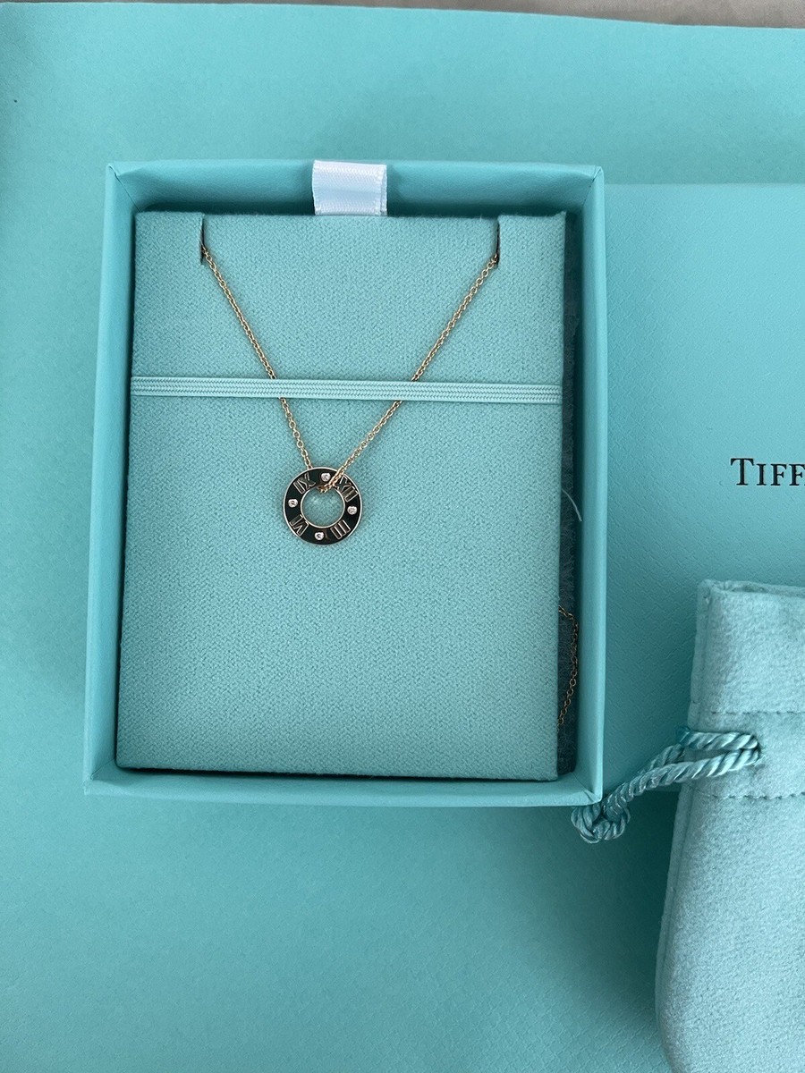 TIFFANY&Co. Necklace/Pendant Atlas Pierced 4P Diamonds 18K Au750