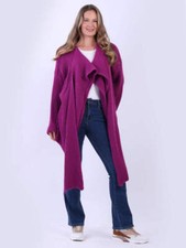 Cable Knit Wrap Over Cardigan Asymmetric Shawl Collar Sweater Open Front Jumper