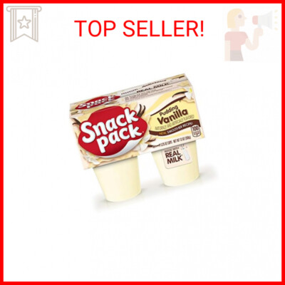 Snack Pack Vanilla Flavored Pudding, 4 Count Pudding Cups