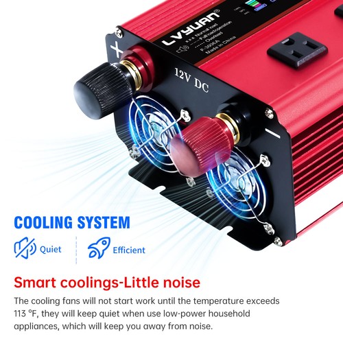 3000W rated Power Inverter DC 12V to AC 110V 120V Converter Car Camp 4*USB - Picture 7 of 15