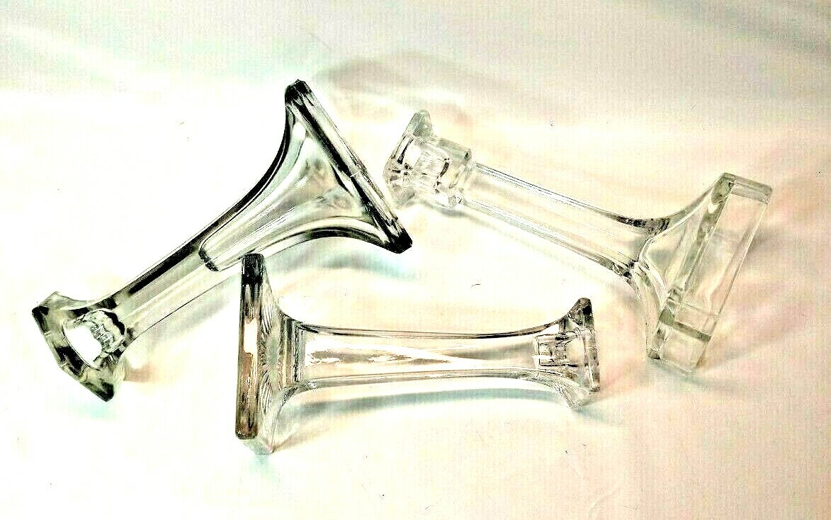 3 uniquely different Shaped Candle Holders That Are Very Close In Height For Set