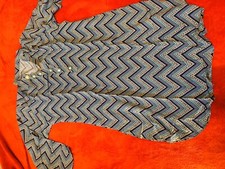 Indian Pakistani Brand New Printed Kurta Kameez Collar, Pearl Buttons Size Large