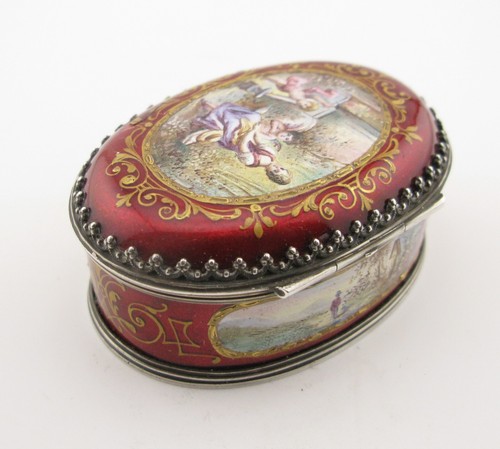 An Austrian antique late 19th-century Vienna silver enamel snuff box - Picture 7 of 23