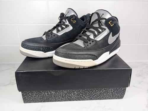 Nike Air Jordan 3 Retro TH Tinker Black Cement Gold Sneakers Shoes US 10 UK 9