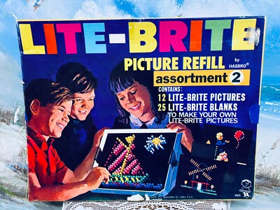 LITE-BRITE Picture Refills 23 Pictures/72 Blank Sheets {Assortment 1 & 2} ~ New