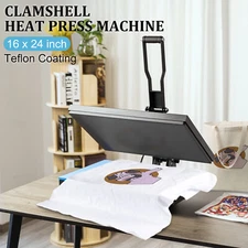 Large Size 16"x24'' Clamshell Heat Press Machine Sublimation Transfer T-shirt