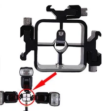 3 in 1 All-metal Tri-Hot Shoe Mount Adapter for Flash Light Stand