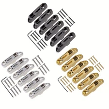 6 Pcs Individual Electric Guitar Bridge Saddles Tailpiece With Screws Wrench-Set