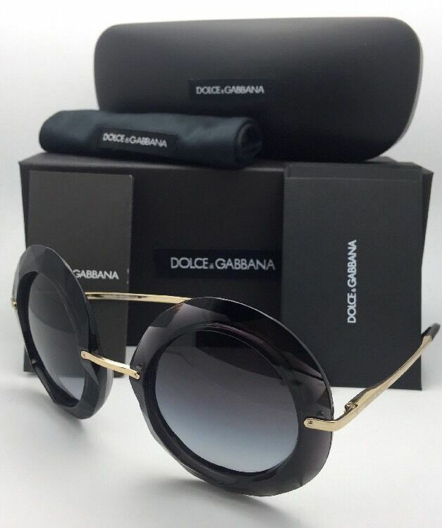 New DOLCE & GABBANA Sunglasses DG 6105 504/8G 50-27 Grey & Gold w