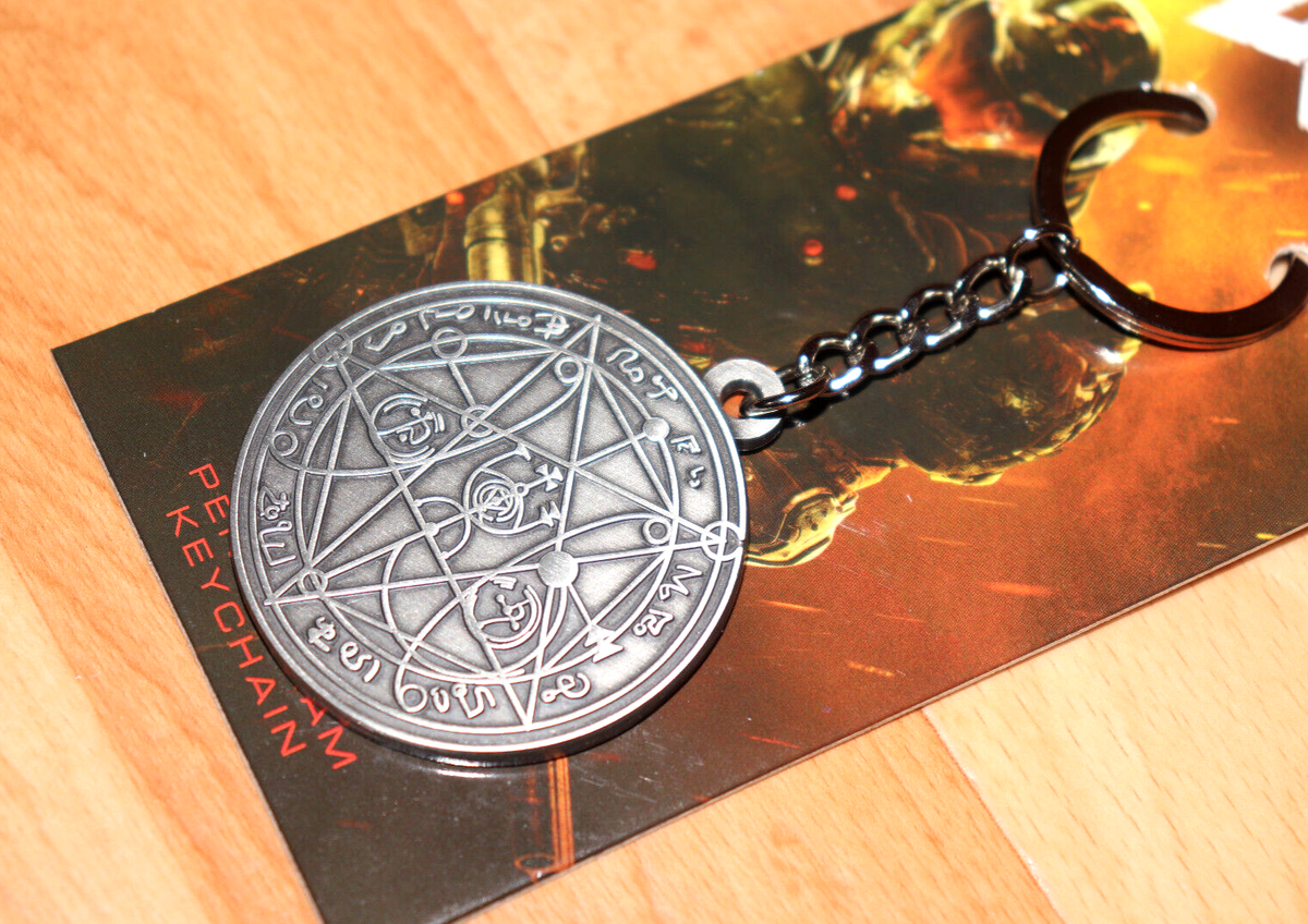 Doom Pentagram Metal Rare Keychain / Keyring Bethesda PS4 Xbox One